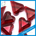 Low price heart cut red glass gemstone